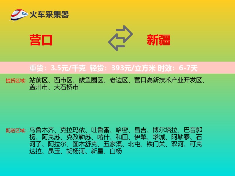 营口到新疆物流专线