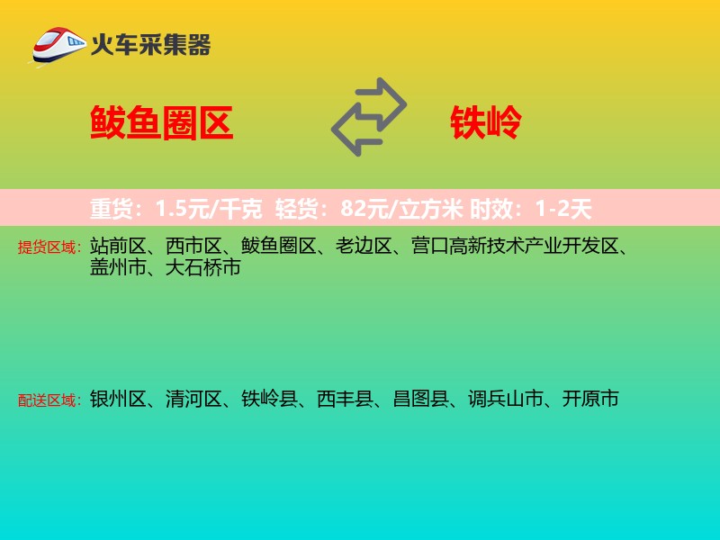 鲅鱼圈区到铁岭物流专线