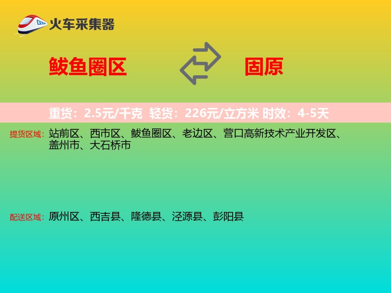 鲅鱼圈区到固原物流专线