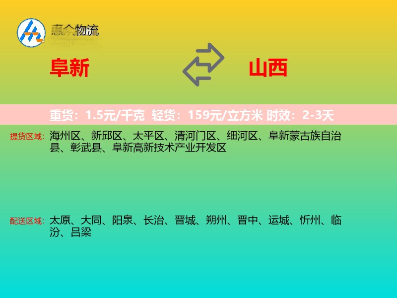 阜新到山西长途搬家