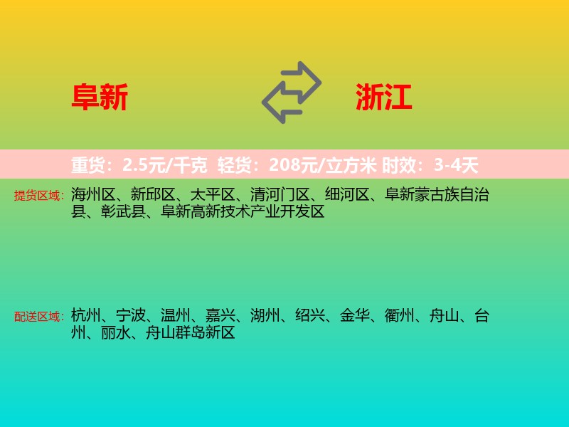 阜新到浙江长途搬家