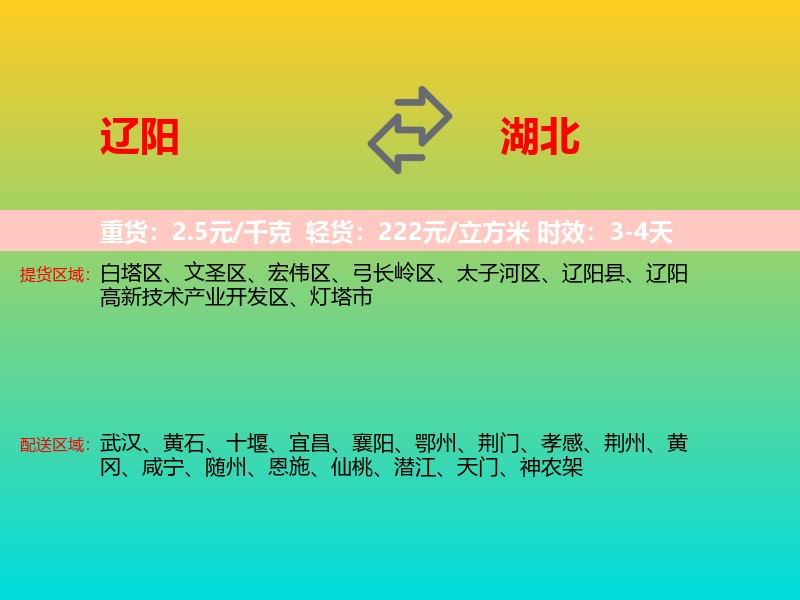 辽阳到湖北长途搬家
