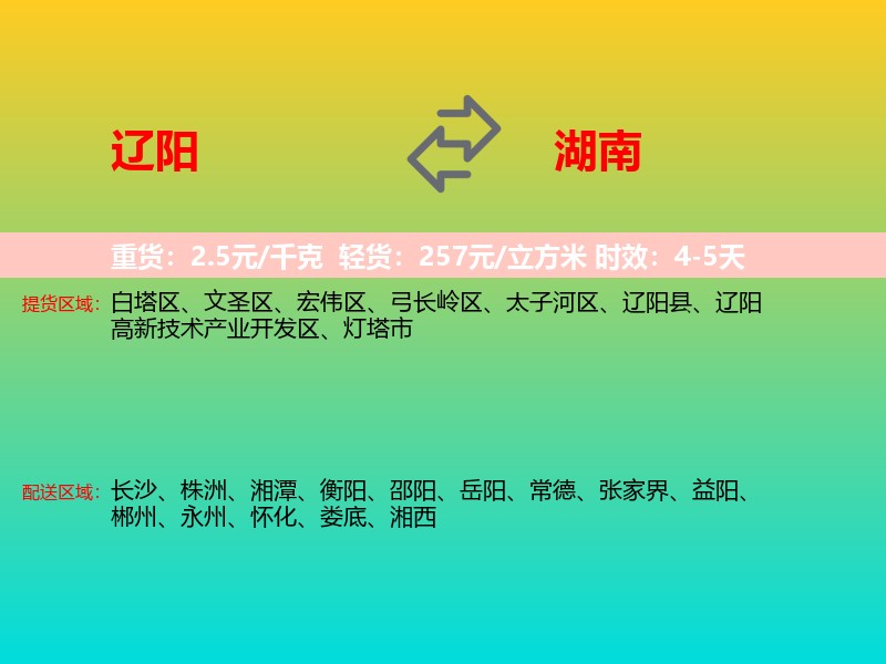 辽阳到湖南长途搬家