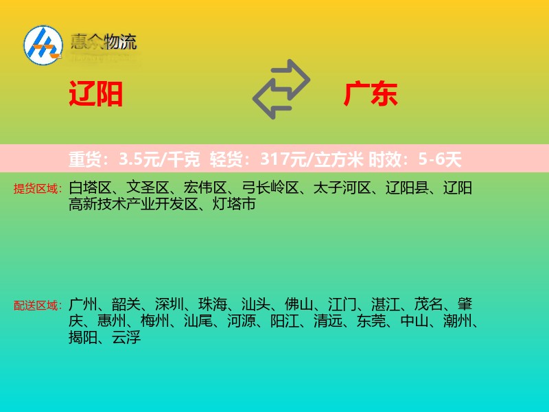 辽阳到广东长途搬家