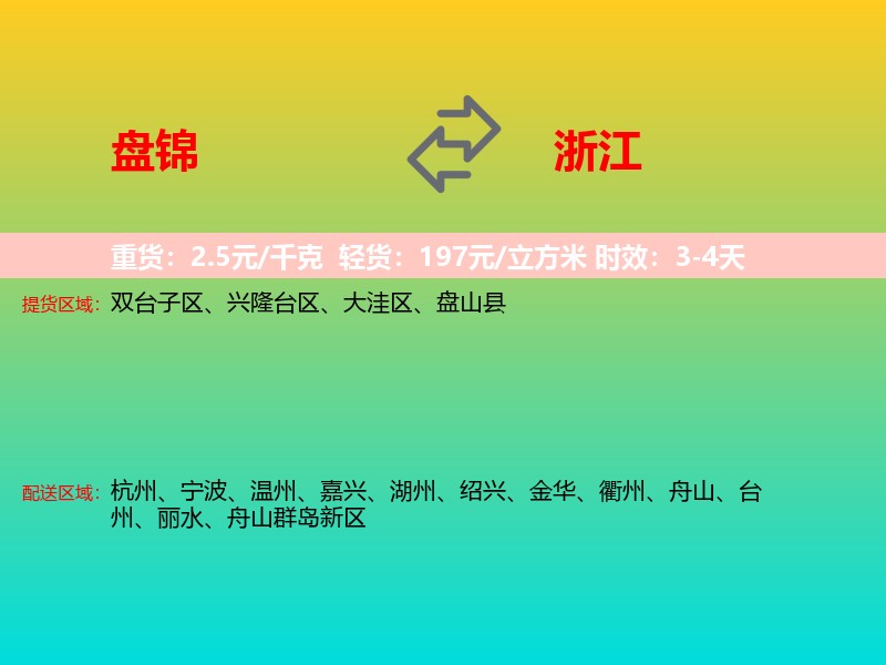 盘锦到浙江长途搬家