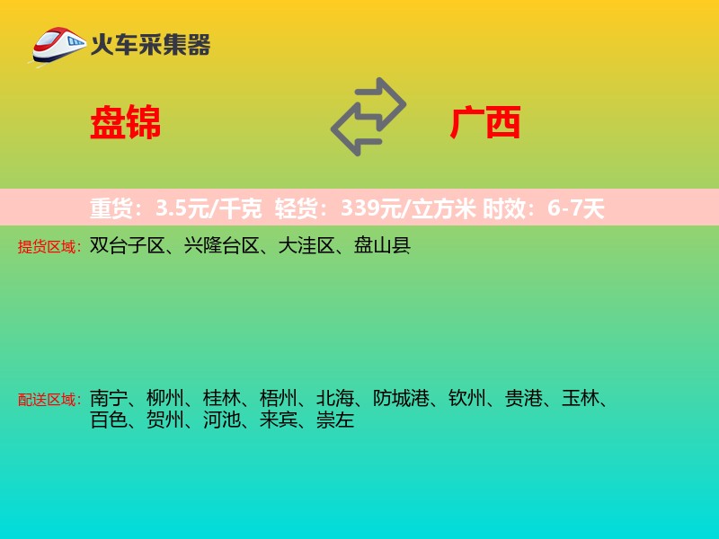 盘锦到广西物流专线