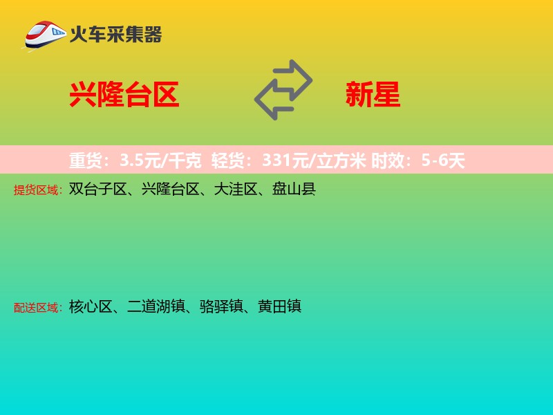 兴隆台区到新星物流专线