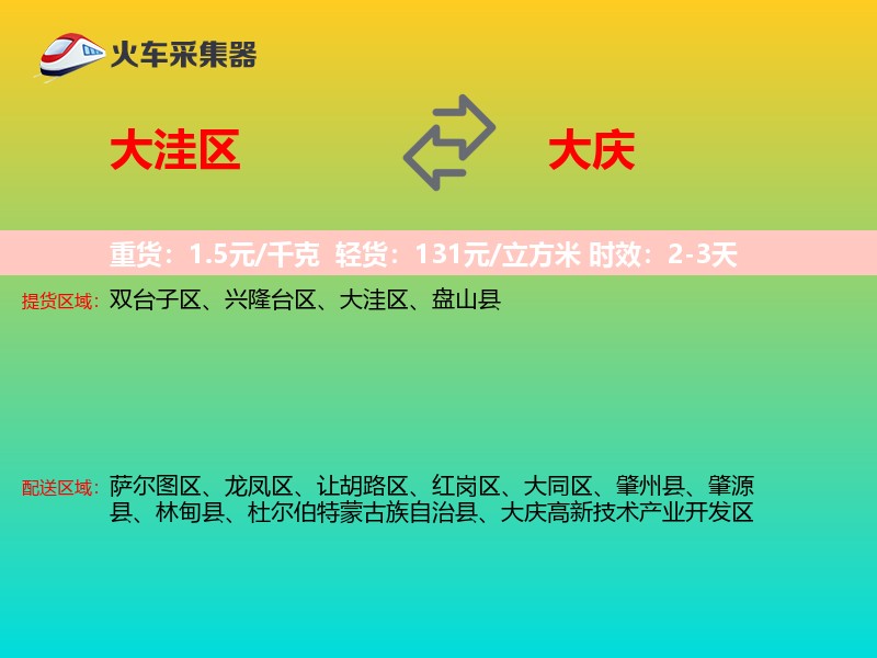 大洼区到大庆物流专线