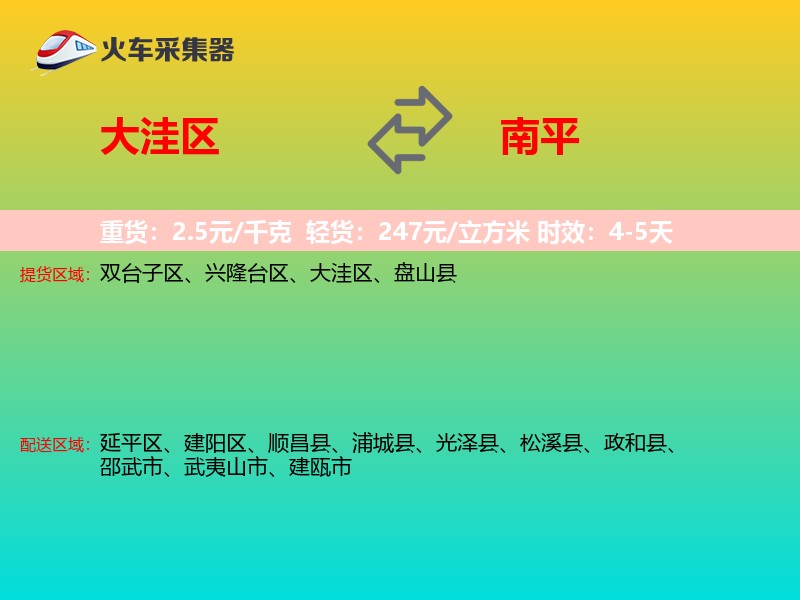 大洼区到南平物流专线