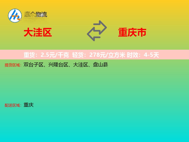 大洼区到重庆市物流专线