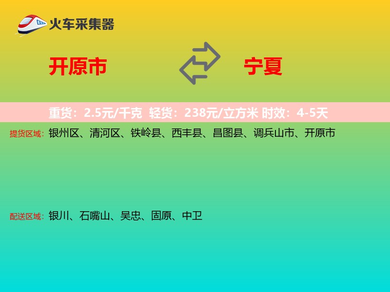开原市到宁夏长途搬家