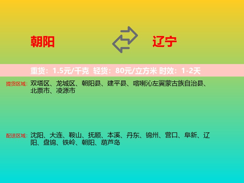朝阳到辽宁长途搬家