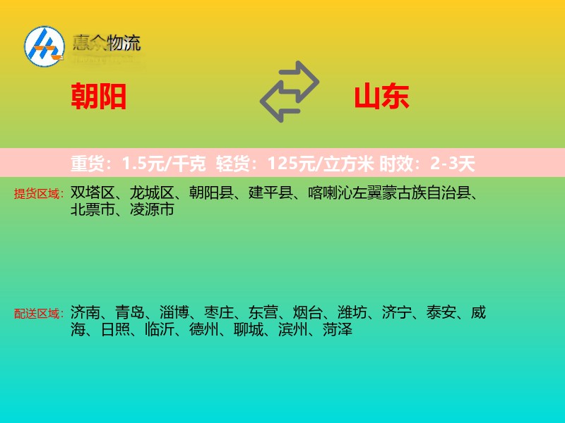 朝阳到山东轿车托运