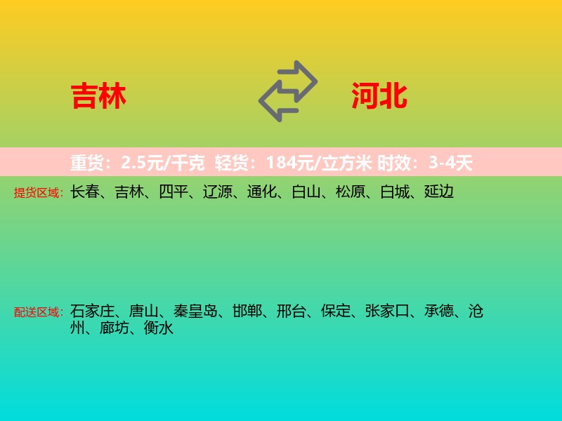 吉林到河北长途搬家