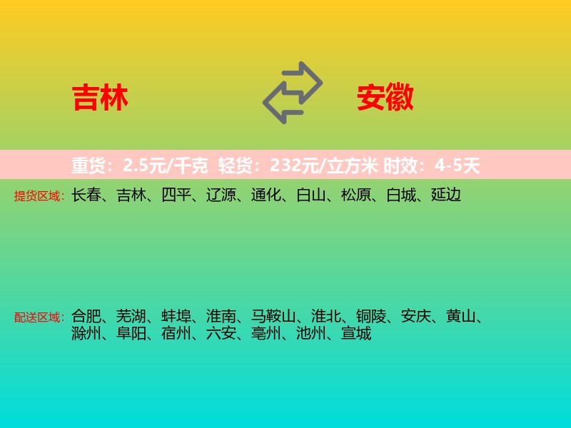 吉林到安徽长途搬家