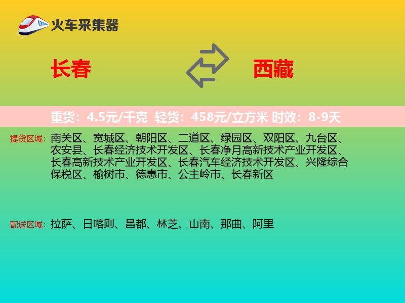 长春到西藏轿车托运