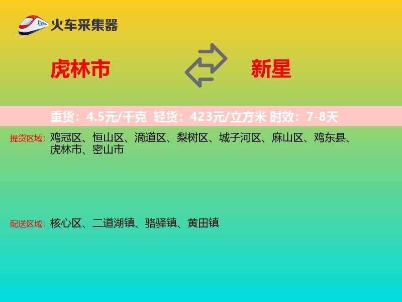 虎林市到新星物流专线