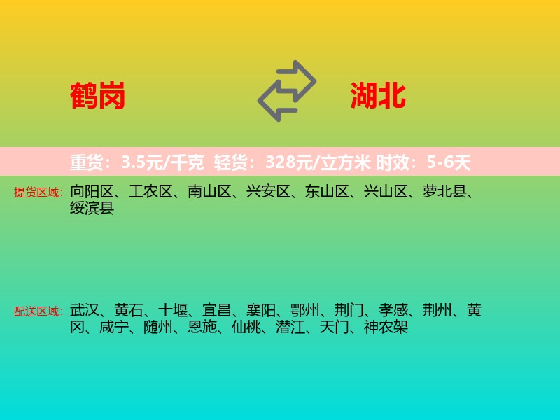 鹤岗到湖北长途搬家
