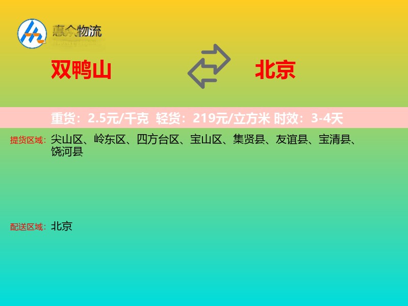 双鸭山到北京长途搬家