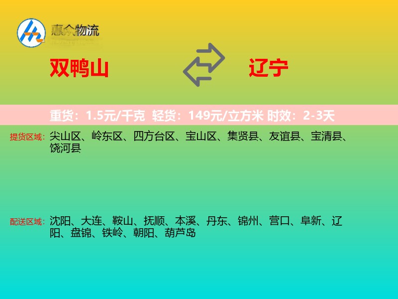 双鸭山到辽宁长途搬家