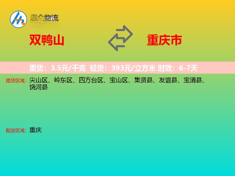 双鸭山到重庆市长途搬家