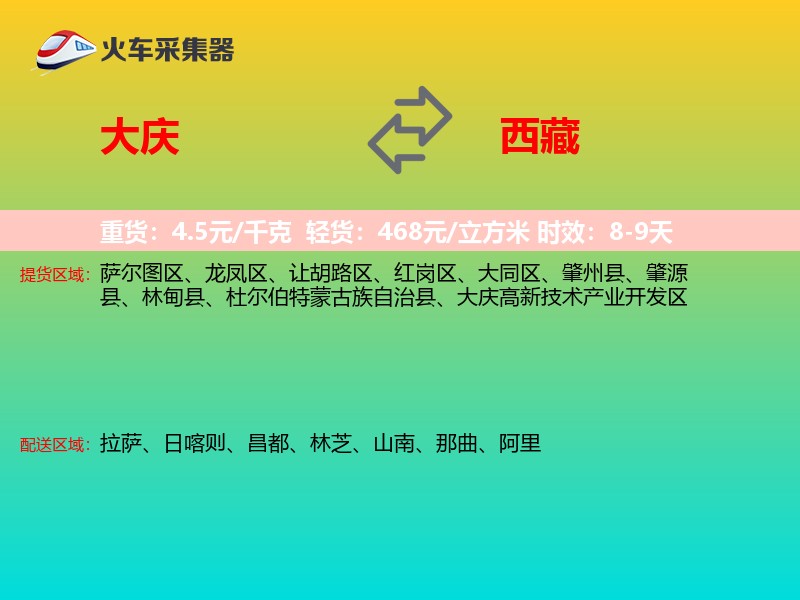 大庆到西藏长途搬家