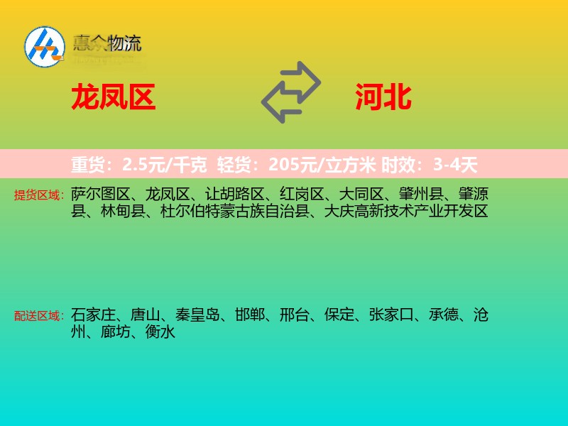 龙凤区到河北长途搬家