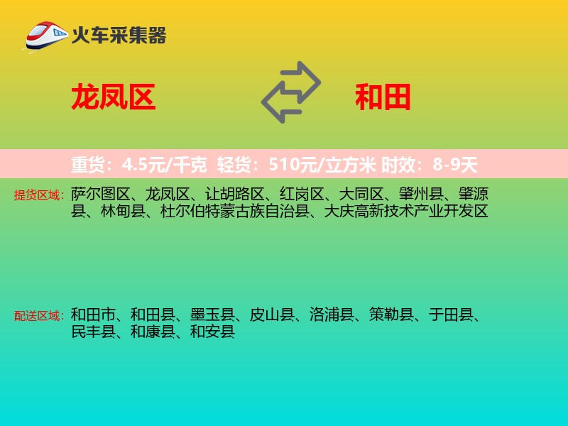 龙凤区到和田物流专线