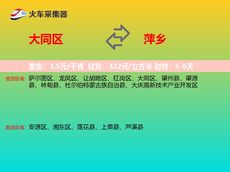 大同区到萍乡物流专线