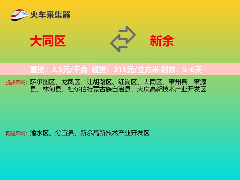大同区到新余物流专线