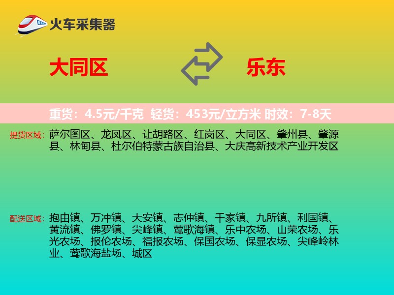 大同区到乐东物流专线