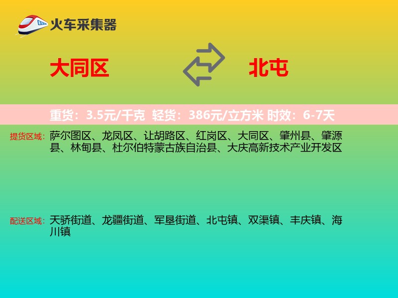 大同区到北屯物流专线