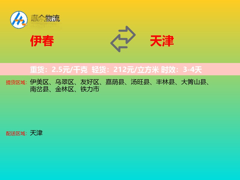 伊春到天津长途搬家