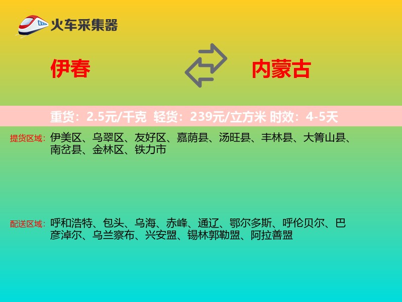 伊春到内蒙古物流专线