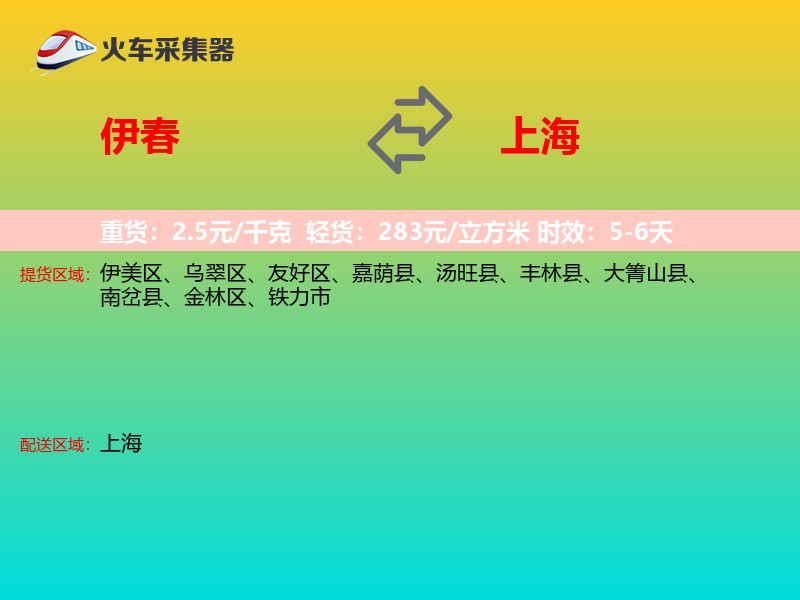 伊春到上海轿车托运