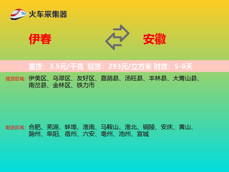 伊春到安徽物流专线