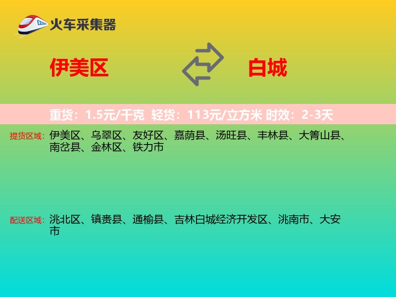 伊美区到白城物流专线
