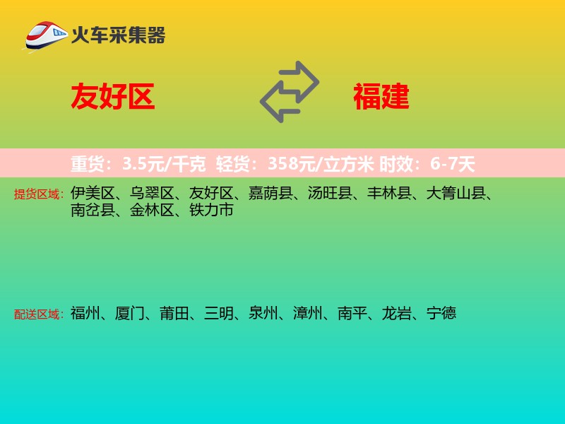 友好区到福建长途搬家