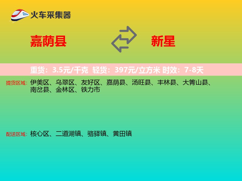 嘉荫县到新星物流专线