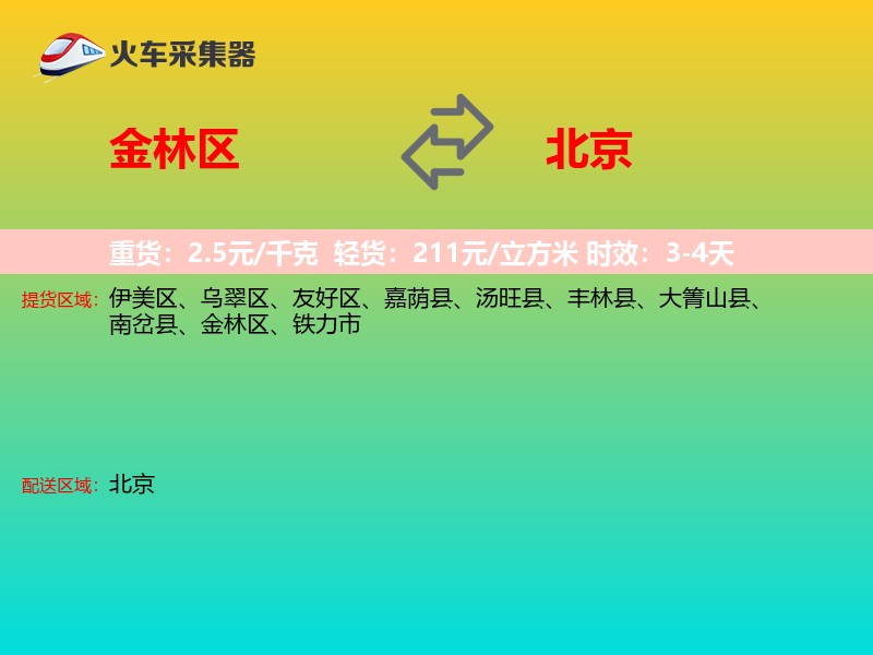 金林区到北京长途搬家