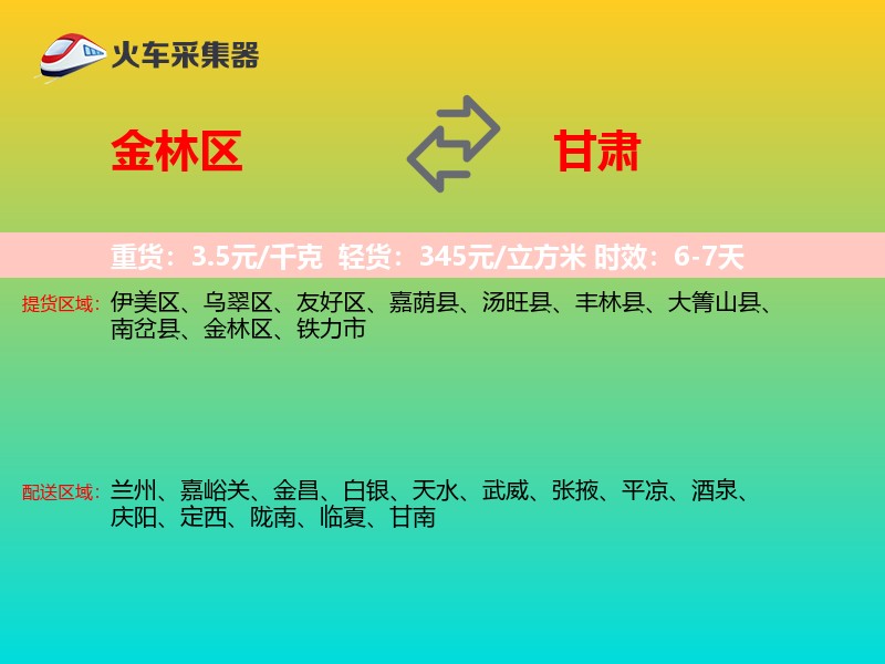 金林区到甘肃长途搬家