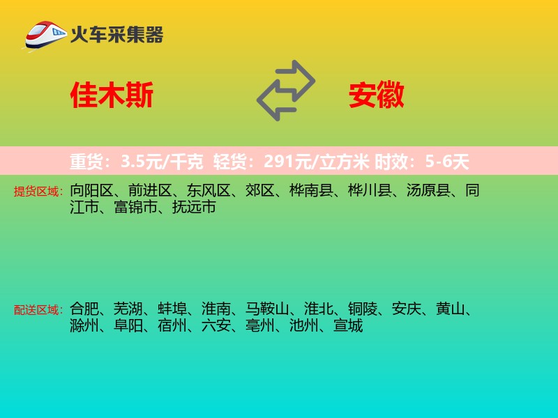 佳木斯到安徽轿车托运