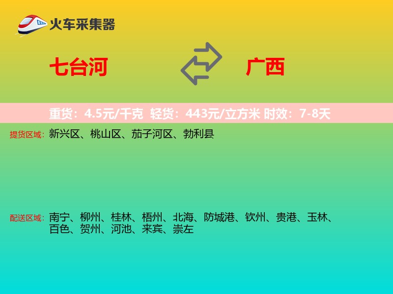 七台河到广西轿车托运