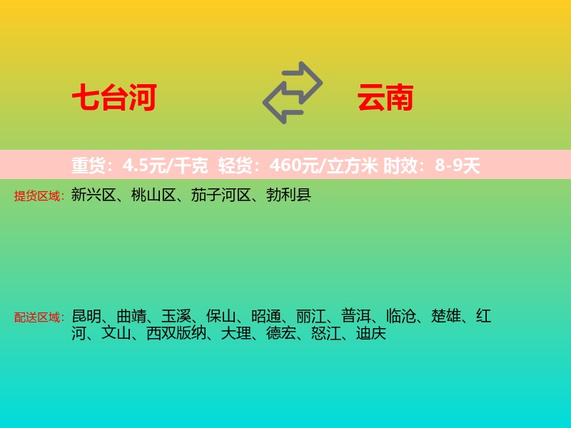七台河到云南长途搬家