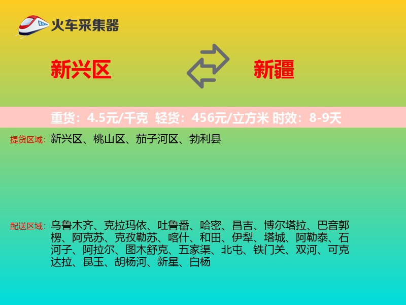 新兴区到新疆物流专线