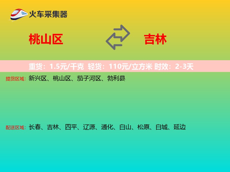 桃山区到吉林物流专线