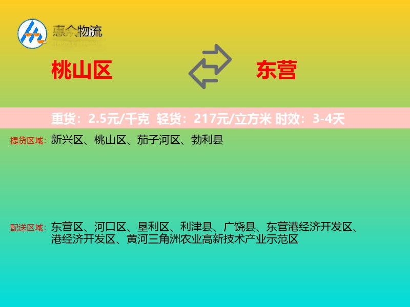 桃山区到东营物流专线