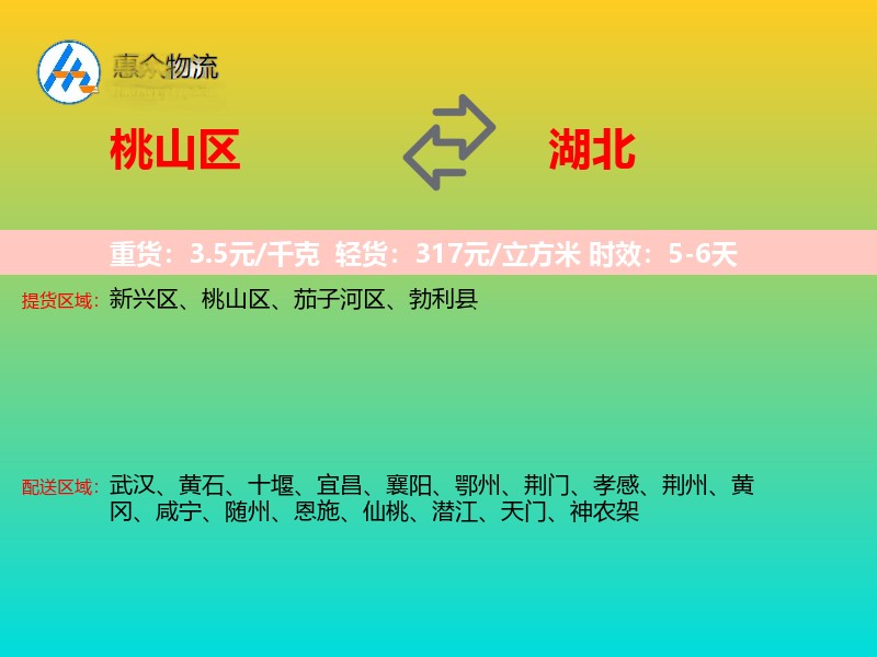 桃山区到湖北长途搬家