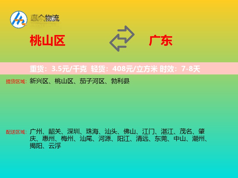 桃山区到广东长途搬家