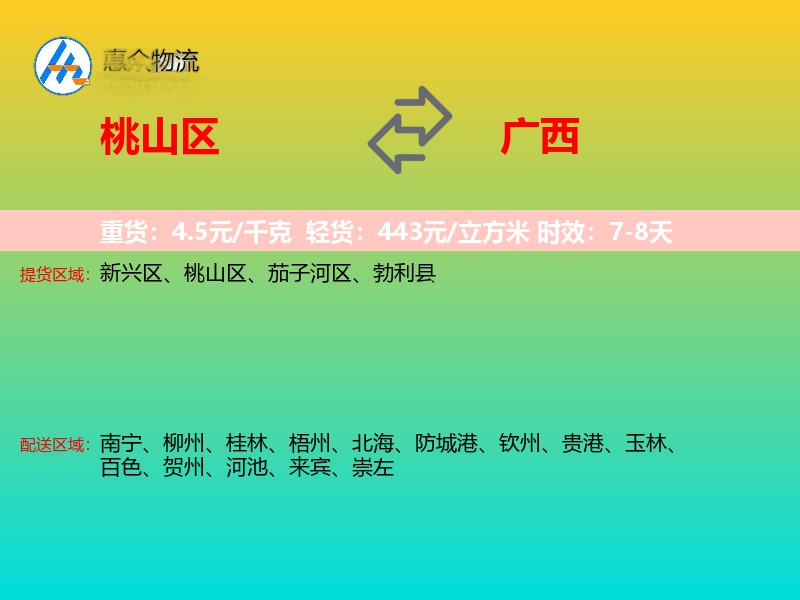 桃山区到广西长途搬家
